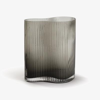 La Redoute Anija 21cm High Ribbed Smoked Glass Vase