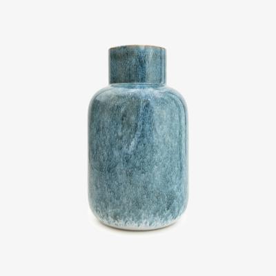 La Redoute 26cm Blue Reactive Glaze Bottle Vase