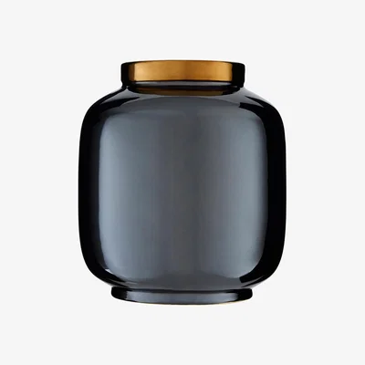 La Redoute 21cm Black Metallic Porcelain Vase