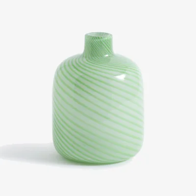 La Redoute Olios Striped Glass Vase, H22.5cm