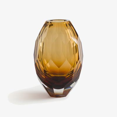 La Redoute Veneto Vase in Thick Amber Glass