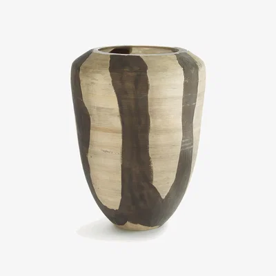 La Redoute Heidi Vase in Matt Striped Painted Glass, H26.5cm