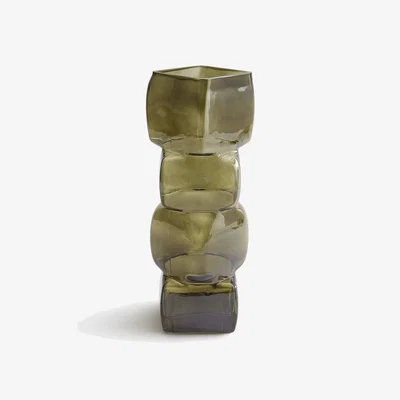 La Redoute Cubia Coloured Smoked Glass Vase, Height 40cm