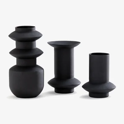 La Redoute Set of 3 Anaïa Textured Metal Vases