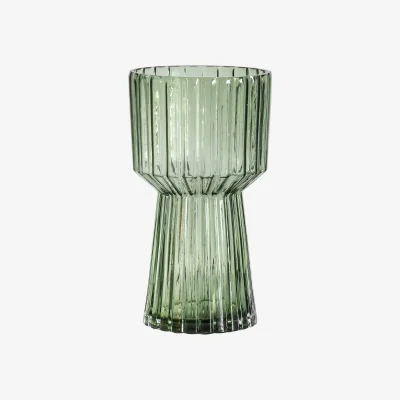 La Redoute 28cm Green Textured Goblet Vase