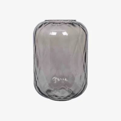 La Redoute 34cm Grey Glass Geometric Vase