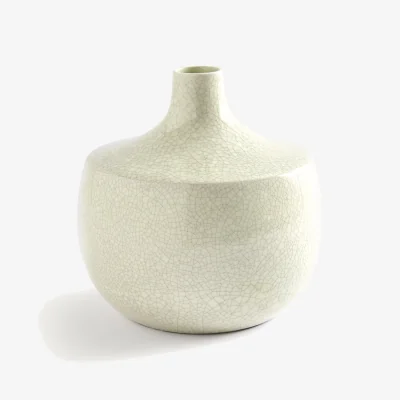 La Redoute Catane Crackle Glaze Earthenware Vase, Height 21.5cm