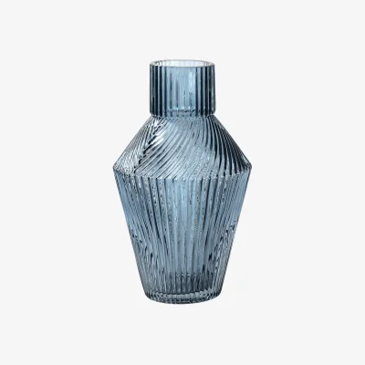 La Redoute 20cm Blue Glass Textured Vase
