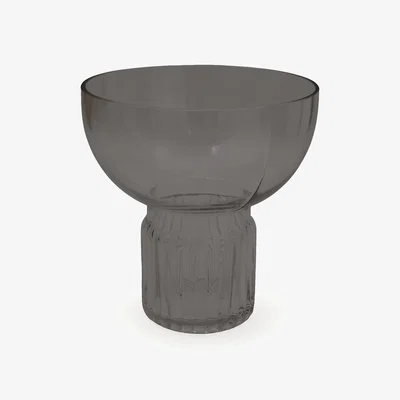 La Redoute 20cm Grey Glass Footed Vase
