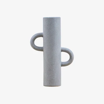 La Redoute 26cm Light Grey Ceramic Vase