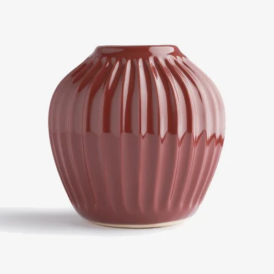 La Redoute Estria 15cm High Grooved Ceramic Vase