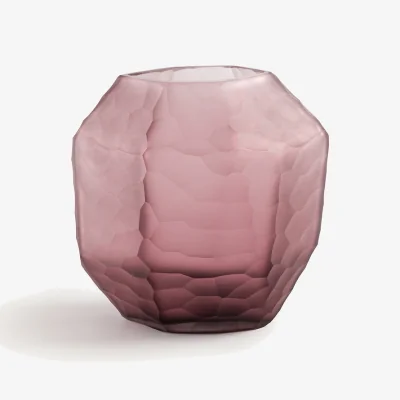 La Redoute Zenka Vase in Burgundy Frosted Glass