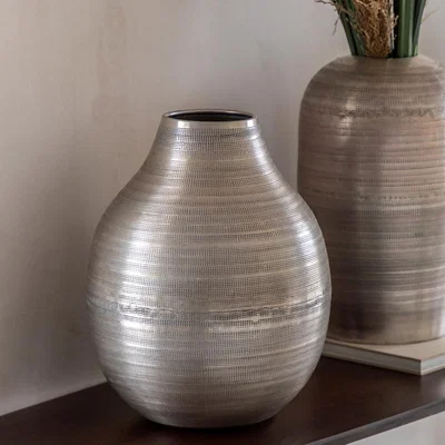La Redoute Zahara 36cm Hammered Metal Vase