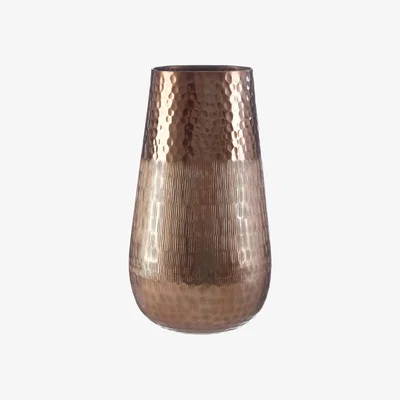 La Redoute 31cm Bronze Aluminium Hammered Vase
