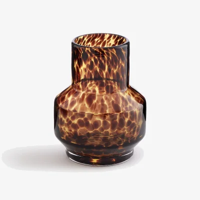 La Redoute Fauvita Amber Glass Vase, Height 15.8cm