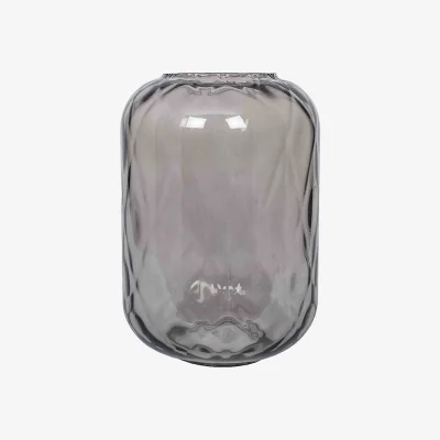 La Redoute 24cm Grey Glass Geometric Vase