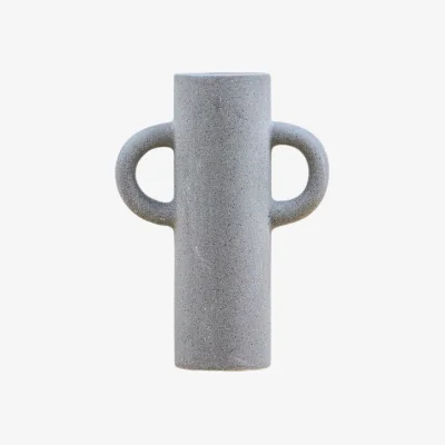 La Redoute 17cm Light Grey Ceramic Vase