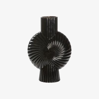 La Redoute 32cm Black Textured Glass Vase