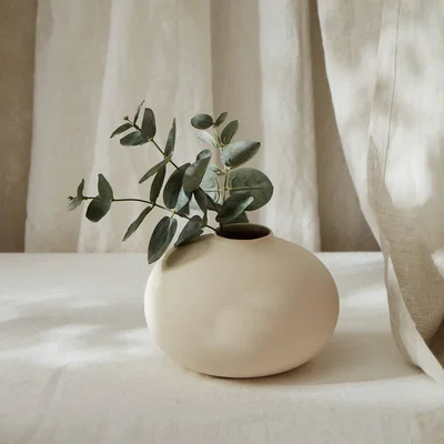 Layered Lounge Round Beige Bud Vase