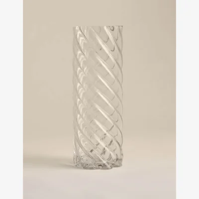 Marks & Spencer M&S Medium Twist Glass Vase Clear