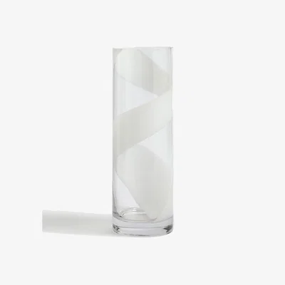 Marks & Spencer M&S Swirl Glass Cylinder Vase - White, White