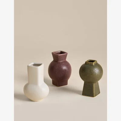Marks & Spencer M&S Set of 3 Glazed Ceramic Vases Multi