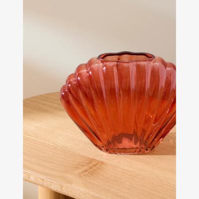 Marks & Spencer M&S Shell Glass Vase - Orange, Orange
