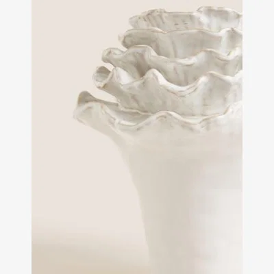 Marks & Spencer M&S Medium Floral Ceramic Vase - Cream, Cream