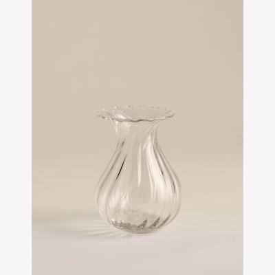 Marks & Spencer M&S Small Fluted Glass Bouquet Vase Clear