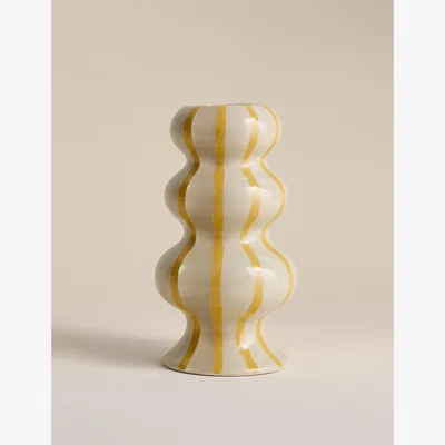 Marks & Spencer M&S Striped Wavy Ceramic Vase Multi