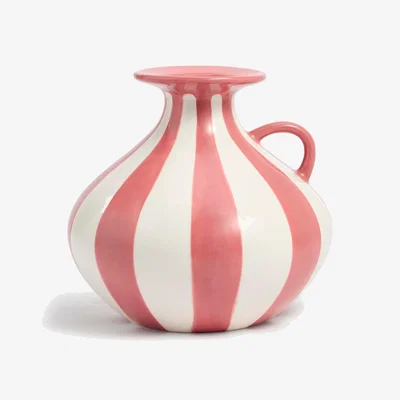Marks & Spencer M&S Collection Medium Striped Ceramic Vase - Pink, Pink
