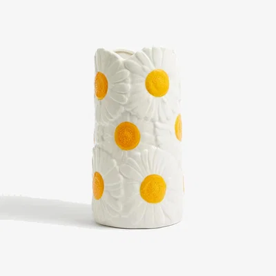 Marks & Spencer M&S Daisy Glazed Cylinder Vase - Multi, Multi