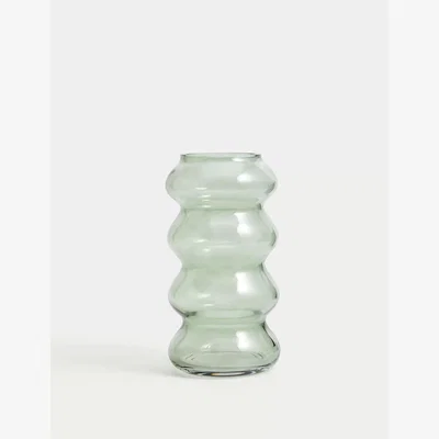 Marks & Spencer M&S Wave Glass Vase - Light Green, Light Green
