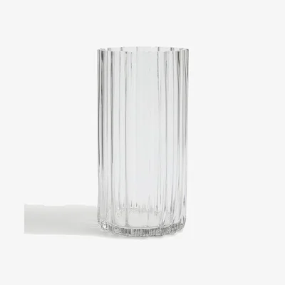 Marks & Spencer M&S Ridged Glass Cylinder Vase - Clear, Clear