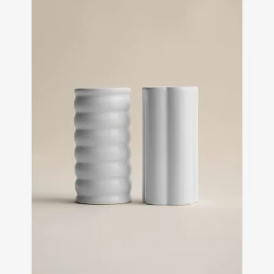 Marks & Spencer M&S X Kelly Hoppen Set of 2 Glazed Bud Vases White
