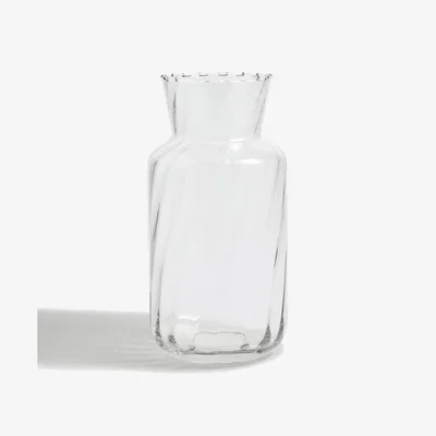 Marks & Spencer M&S Swirl Ridged Glass Vase - Clear, Clear