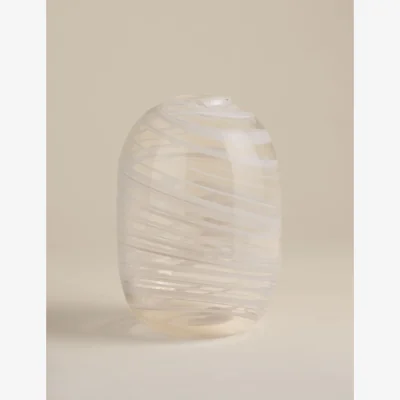 Marks & Spencer M&S Medium Swirl Glass Vase Beige