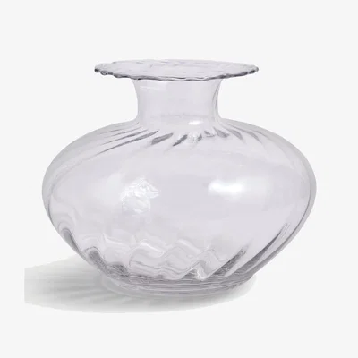 Marks & Spencer M&S Collection Medium Textured Scallop Glass Vase - Clear, Clear