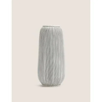 Marks & Spencer M&S Large Linear Striped Vase - Grey, Grey