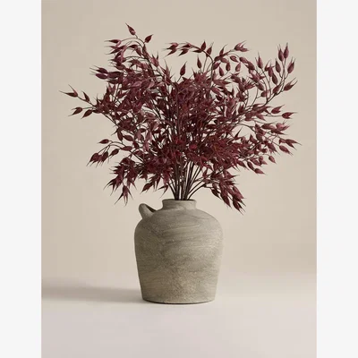 Marks & Spencer Moss & Sweetpea Artificial Ruscus Arrangement in Resin Pot - Grey, Grey