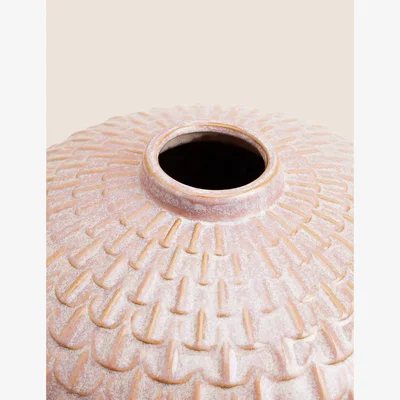 Marks & Spencer M&S Medium Scalloped Textured Vase - Pink, Pink