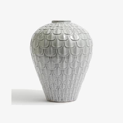 Marks & Spencer M&S Tall Scallop Glazed Vase - White Mix, White Mix