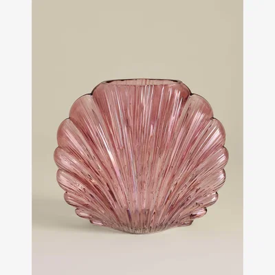 Marks & Spencer M&S Medium Shell Glass Vase Pink