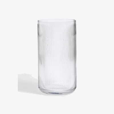 Marks & Spencer M&S Collection Ribbed Glass Cylinder Vase - Clear, Clear