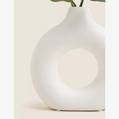 Marks & Spencer Moss & Sweetpea Artificial Eucalyptus Plant in Shaped Vase - Green, Green
