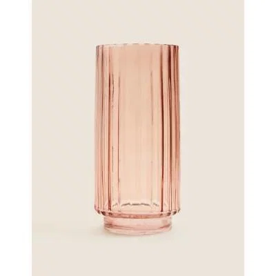 Marks & Spencer M&S Large Ridged Vase - Pink, Pink