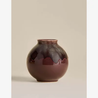 Marks & Spencer M&S Small Reactive Rounded Ceramic Vase Purple