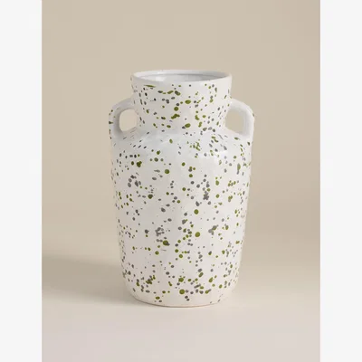 Marks & Spencer M&S Large Splatter Ceramic Vase White