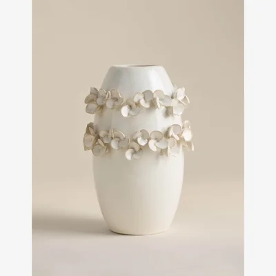 Marks & Spencer M&S Petal Ceramic Vase Soft White