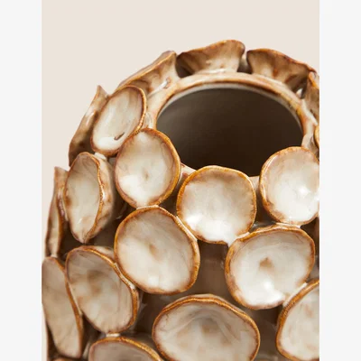 Marks & Spencer M&S Large Petal Vase - Beige, Beige